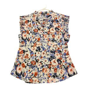 LAUREN Ralph Lauren Black‎ Label - Women's L/G Multicolor Flowered Top Blouse